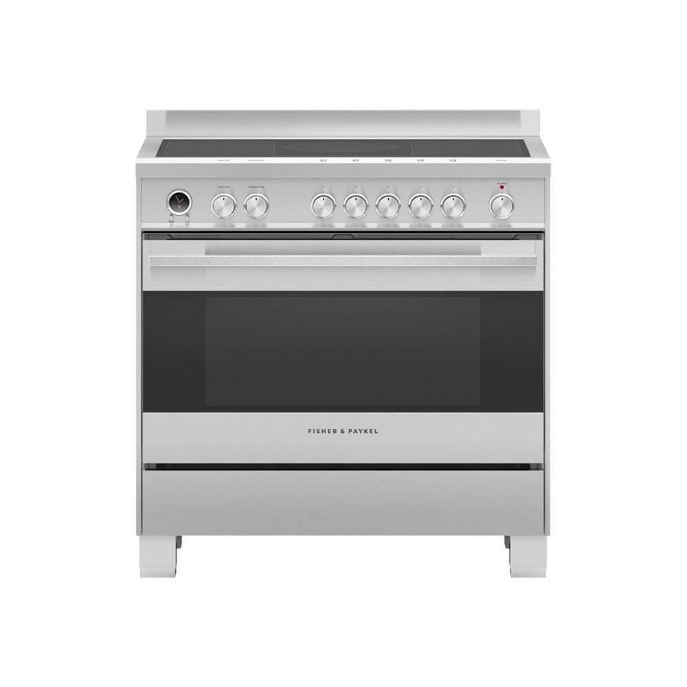 Fisher + Paykel OR90SDI6X1 89.7cm Wide Freestanding Range Cooker, Induction, 5 Zones with SmartZone - Stainless Steel - Atlantic Electrics - 39477857779935 