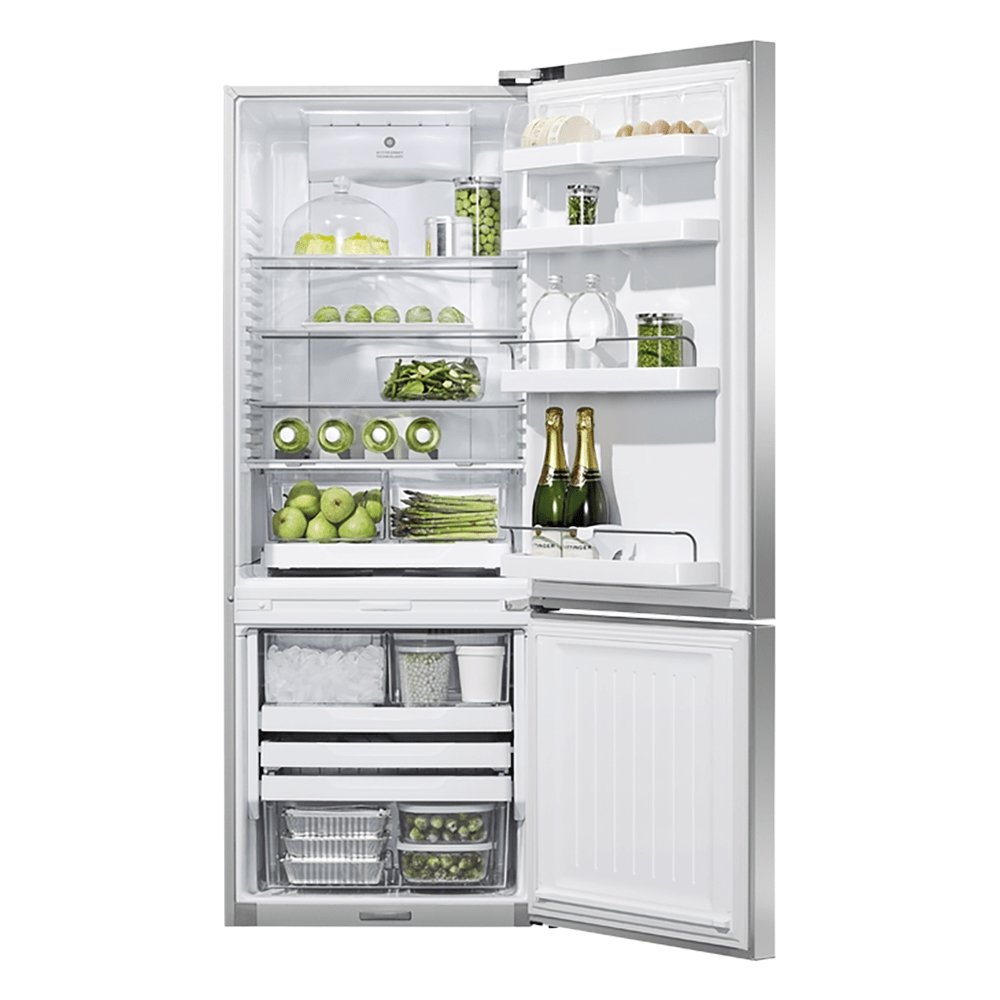 Fisher + Paykel RF402BRXFDU5 380 Litre Fridge Freezer Right Door Design 63.5cm - Ice + Water - Stainless Steel | Atlantic Electrics