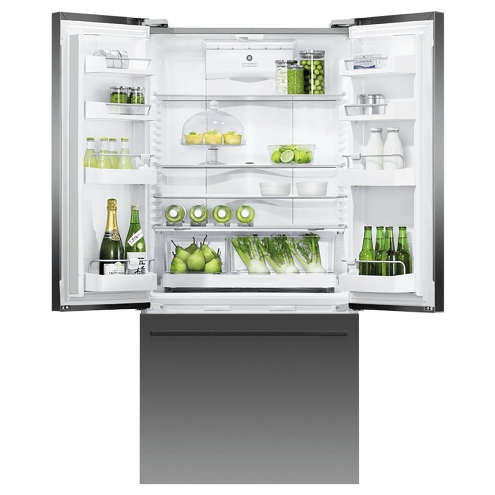 Fisher + Paykel RF522ADB5 487 Litre Freestanding French Door Refrigerator Freezer, 79cm Wide - Black Stainless Steel | Atlantic Electrics - 39477858861279 