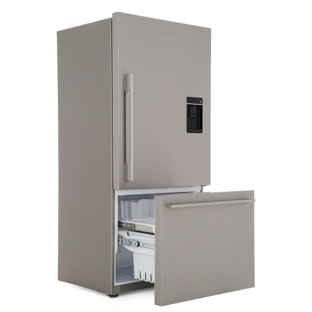 Fisher & Paykel RF522WDRUX5 Plumbed Fridge Freezer Right Door + Drawer 790mm - Ice + Water Stainless Steel, Right Hinge | Atlantic Electrics - 39477843656927 