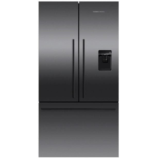 Fisher & Paykel RF540ADUB6 Plumbed American Fridge Freezer, 90cm, 569L, Ice & Water Black Stainless Steel | Atlantic Electrics - 39477838774495 