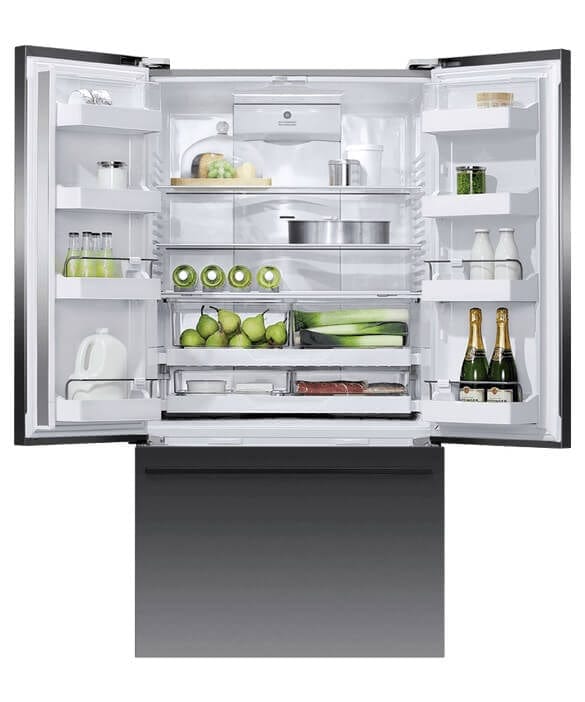 Fisher & Paykel RF540ADUB6 Plumbed American Fridge Freezer, 90cm, 569L, Ice & Water Black Stainless Steel | Atlantic Electrics
