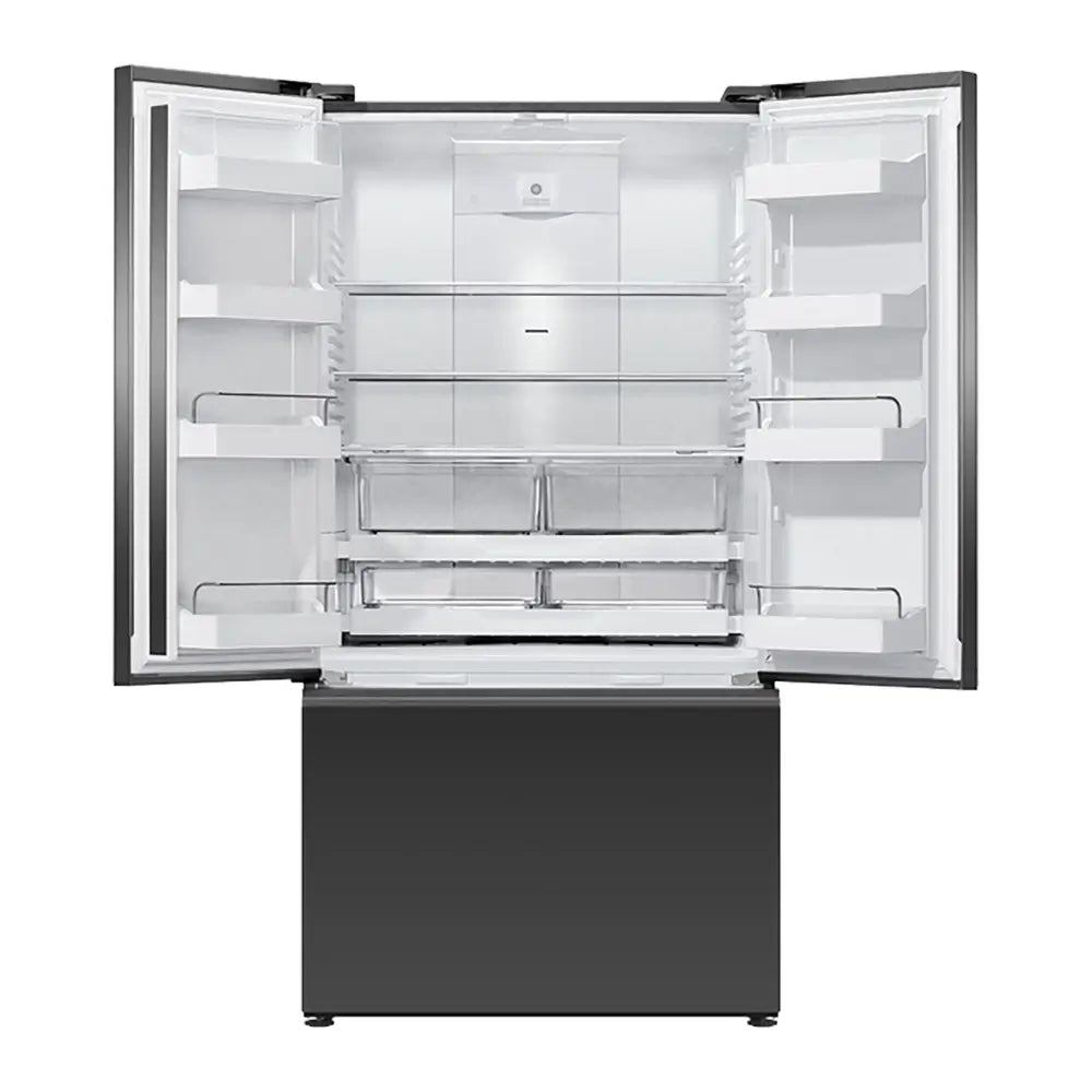 Fisher + Paykel RF540AZUB5 Series 7 Contemporary 569 Litre Freestanding Refrigerator Freezer, Ice & Water, 90cm Wide - Black Glass, French Door | Atlantic Electrics - 40452138926303 