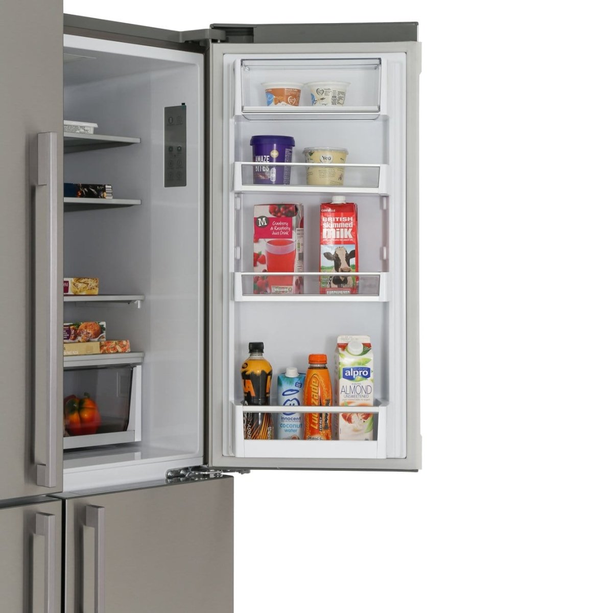 Fisher & Paykel RF605QDUVX1 Plumbed 4-Door American-Style Freestanding Fridge Freezer with Water and Ice Dispenser, Stainless Steel | Atlantic Electrics
