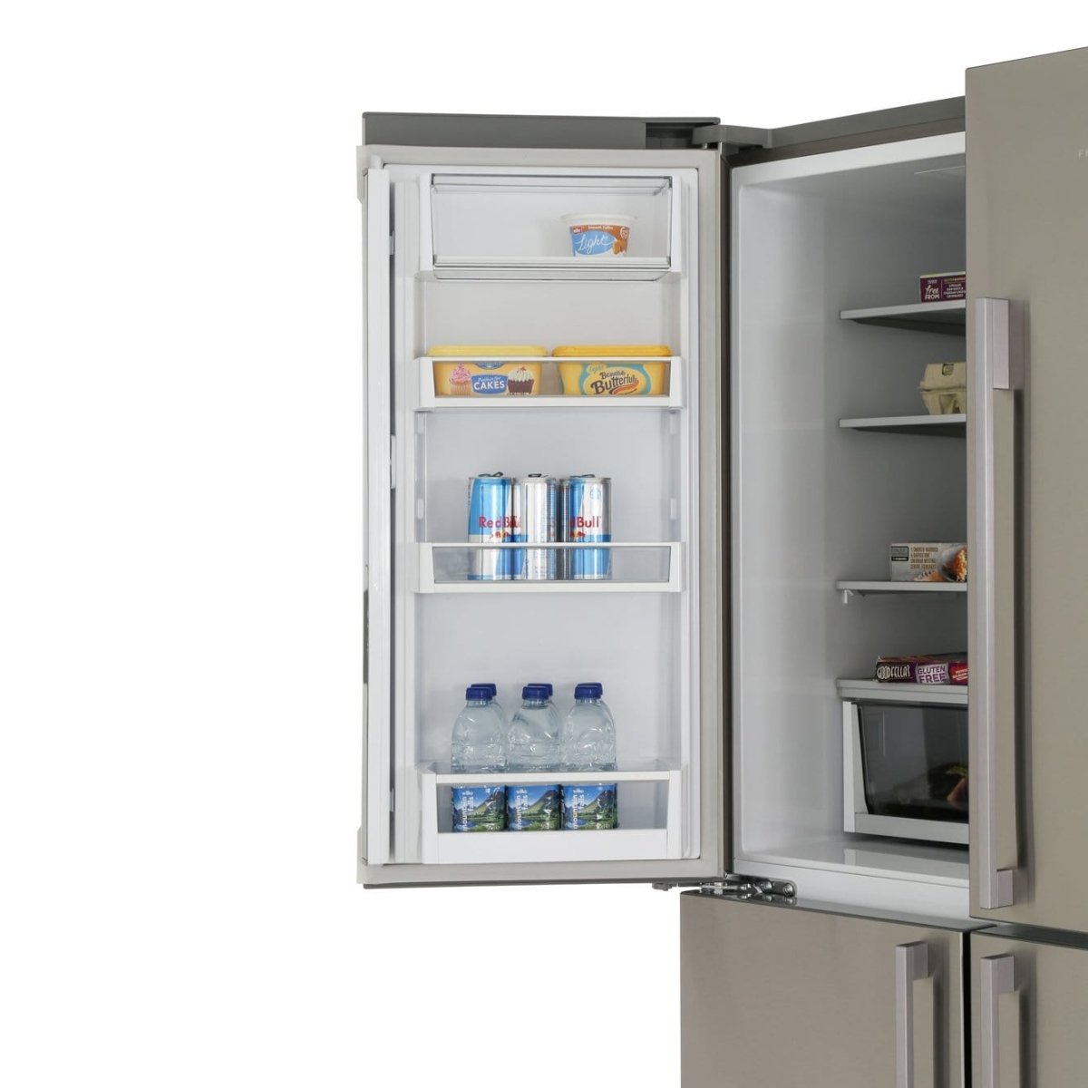 Fisher & Paykel RF605QDUVX1 Plumbed 4-Door American-Style Freestanding Fridge Freezer with Water and Ice Dispenser, Stainless Steel | Atlantic Electrics
