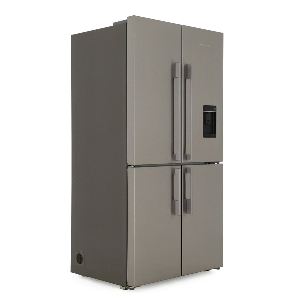 Fisher & Paykel RF605QDUVX1 Plumbed 4-Door American-Style Freestanding Fridge Freezer with Water and Ice Dispenser, Stainless Steel | Atlantic Electrics - 39477845033183 