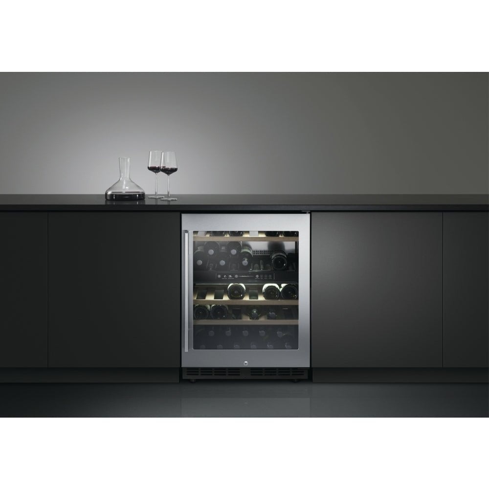 Fisher + Paykel RS60RDWX2 Wine Cabinet, 60cm, 38 Bottle- Stainless Steel - Atlantic Electrics - 40721078223071 