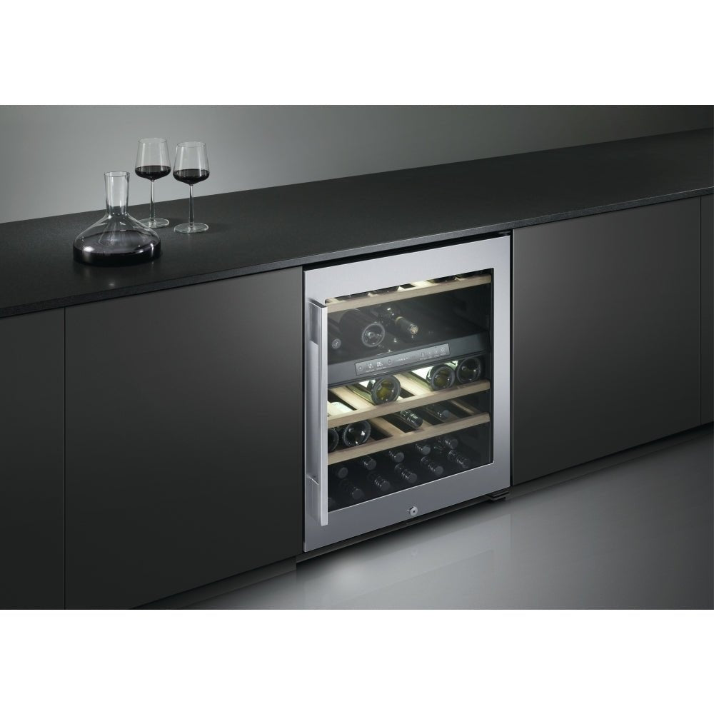 Fisher + Paykel RS60RDWX2 Wine Cabinet, 60cm, 38 Bottle- Stainless Steel - Atlantic Electrics - 40721078255839 
