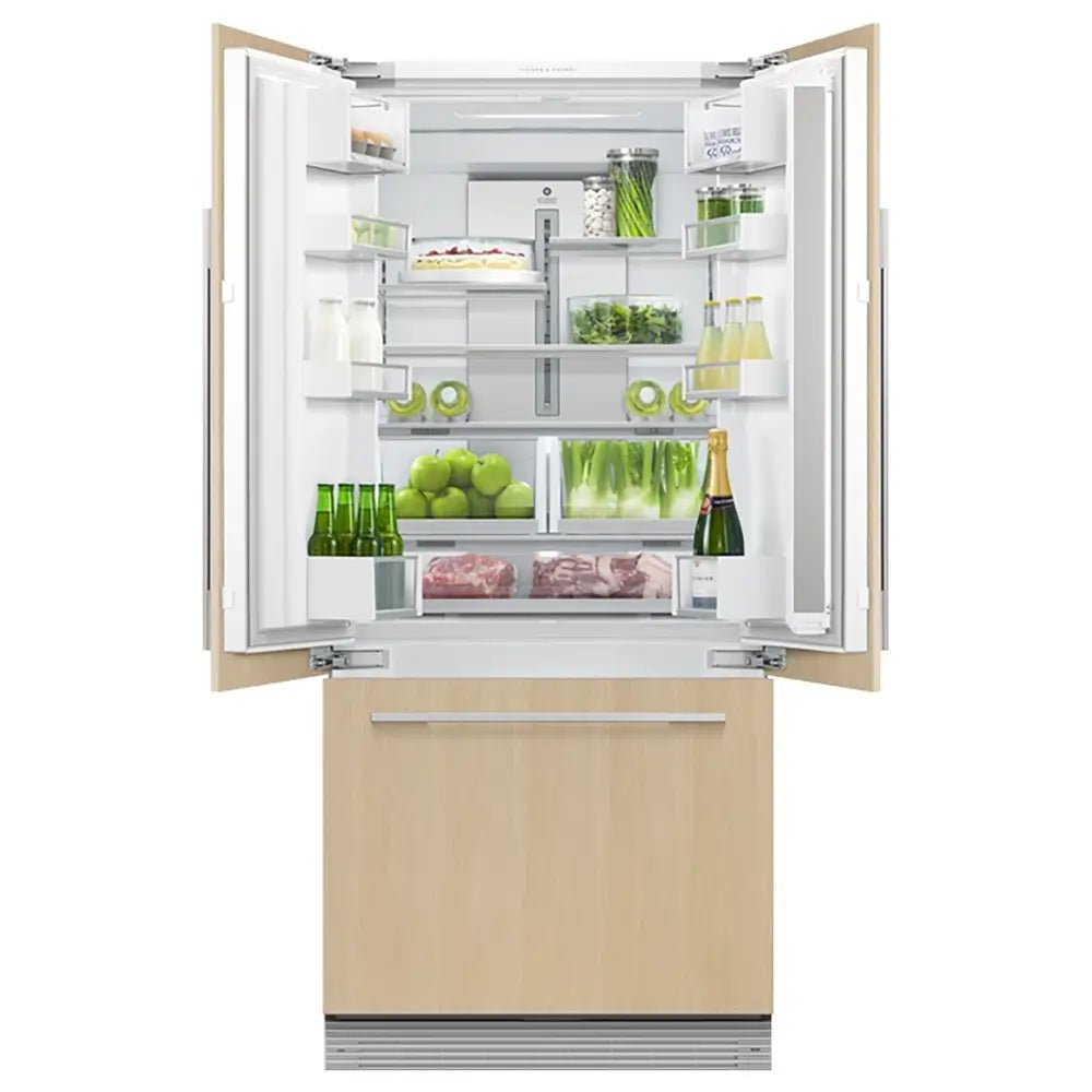 Fisher + Paykel RS80A2 Series 7 417 Litre Integrated French Door Refrigerator with bottom Freezer, Panel Ready - 79.6cm Wide | Atlantic Electrics - 40157502243039 