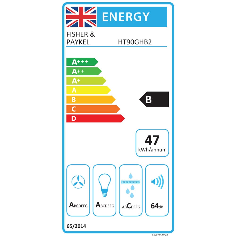 Fisher & Paykel Series 7 HT90GHB2 90cm Chimney Hood Type of Extraction - Ducted and Recirculation | Atlantic Electrics - 39477845229791 