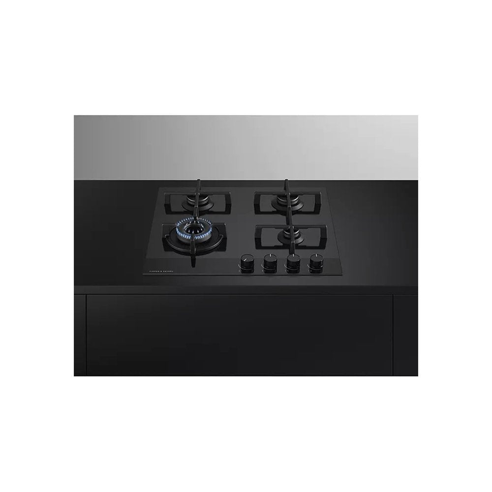 Fisher & Paykel Series 9 CG604DNGGB4 60cm 4 Burner Gas Hob Black Ceramic Glass | Atlantic Electrics - 39477857091807 