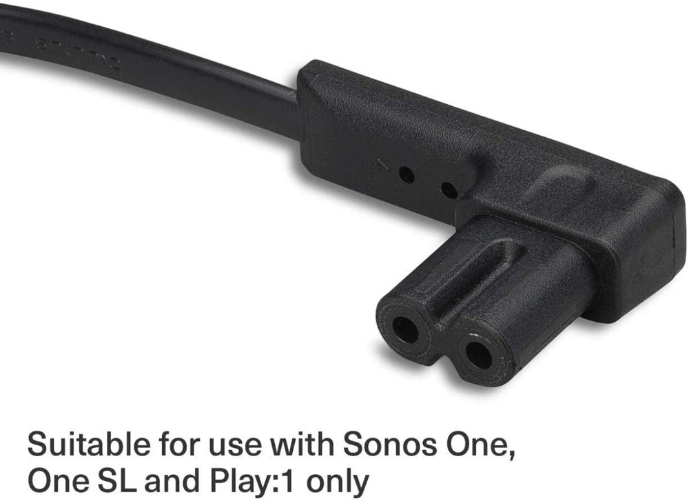 Flexson FLXP1035M1021UK 35cm Mains UK Power Cable for Sonos One, One SL and Play:1 speakers - Black | Atlantic Electrics - 39477858697439 