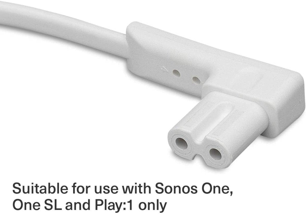 Flexson FLXS15M1011UK 5 metre Right-Angled UK Mains Power Cable for Sonos One, One SL and Play:1 - White - Atlantic Electrics