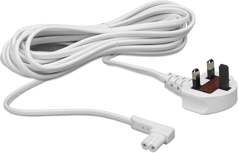 Flexson FLXS15M1011UK 5 metre Right-Angled UK Mains Power Cable for Sonos One, One SL and Play:1 - White | Atlantic Electrics - 39477858762975 