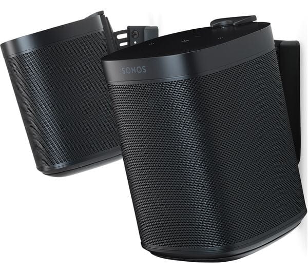 Flexson FLXS1WM2021 Sonos One Wall Mount Tilt Speaker Bracket Twin Pack - Black | Atlantic Electrics - 39477862170847 