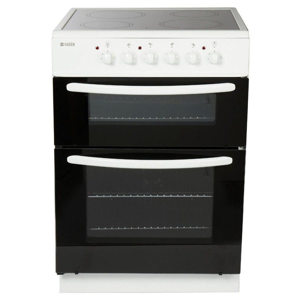 Haden HE60DOMW 60cm Double Oven Ceramic Cooker in White | Atlantic Electrics - 41449475670239 