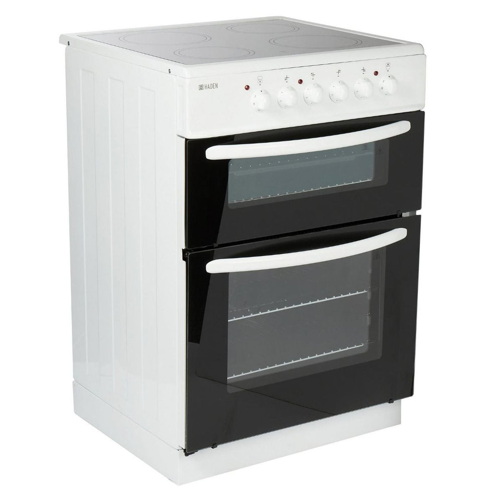 Haden HE60DOMW 60cm Double Oven Ceramic Cooker in White - Atlantic Electrics - 41449475768543 