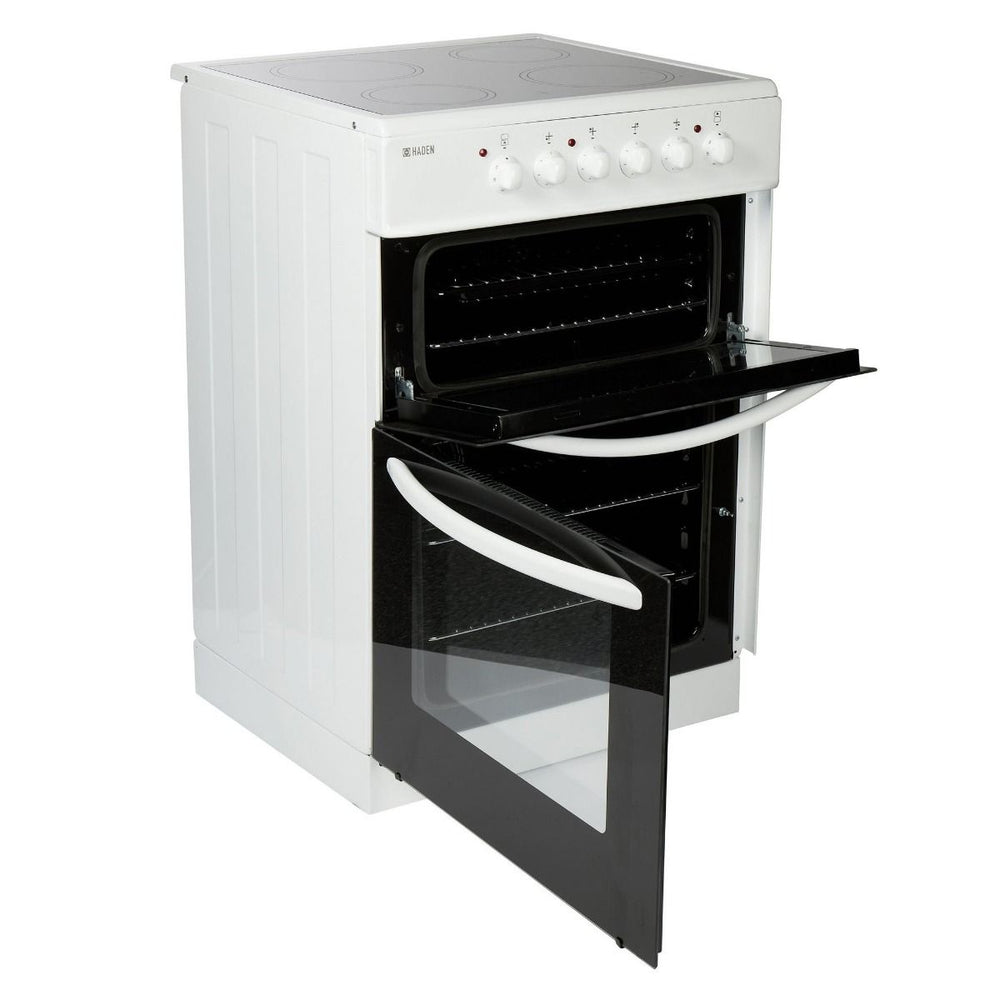 Haden HE60DOMW 60cm Double Oven Ceramic Cooker in White | Atlantic Electrics - 41449475735775 