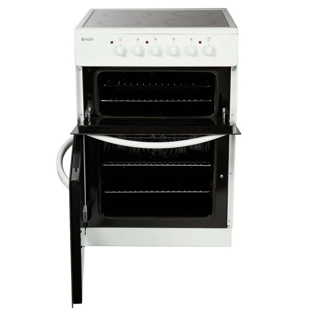 Haden HE60DOMW 60cm Double Oven Ceramic Cooker in White | Atlantic Electrics - 41449475866847 