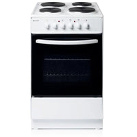 Thumbnail Haden HES60W 60cm Single Oven Electric Cooker in White Solid Plate | Atlantic Electrics- 39827032408287