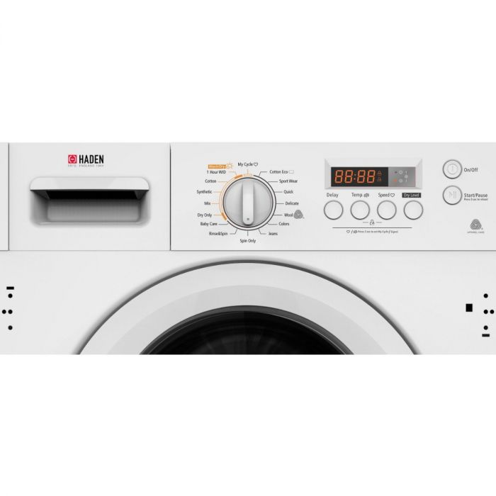Haden HWDI1480 Integrated Washer Dryer 8kg/6Kg 1400rpm - White - Atlantic Electrics - 40743642136799 