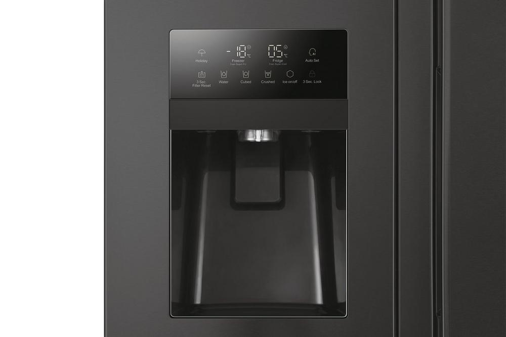 Haier HSOBPIF9183 90.8cm Frost Free American Style Fridge Freezer Slate Black | Atlantic Electrics - 39477868331231 