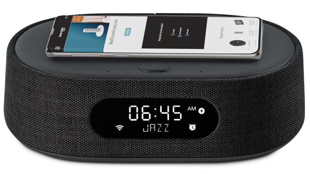 Harman Kardon Citation Oasis voice-controlled speaker with DAB/DAB+ radio and wireless phone charging - Black | Atlantic Electrics - 39477869248735 