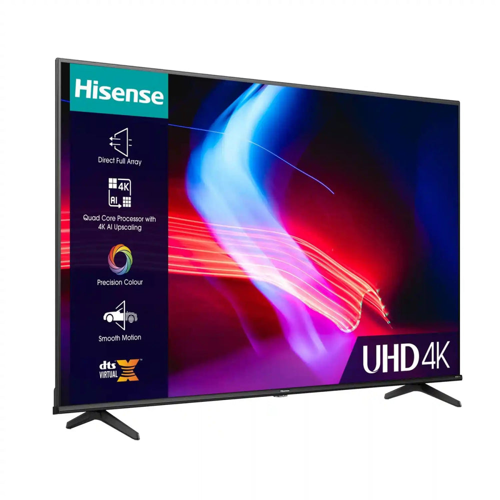 Hisense 43A6KTUK 43" 4K HDR UHD Smart LED TV Dolby Vision DTS Virtual:X - Black - Atlantic Electrics - 40452141383903 