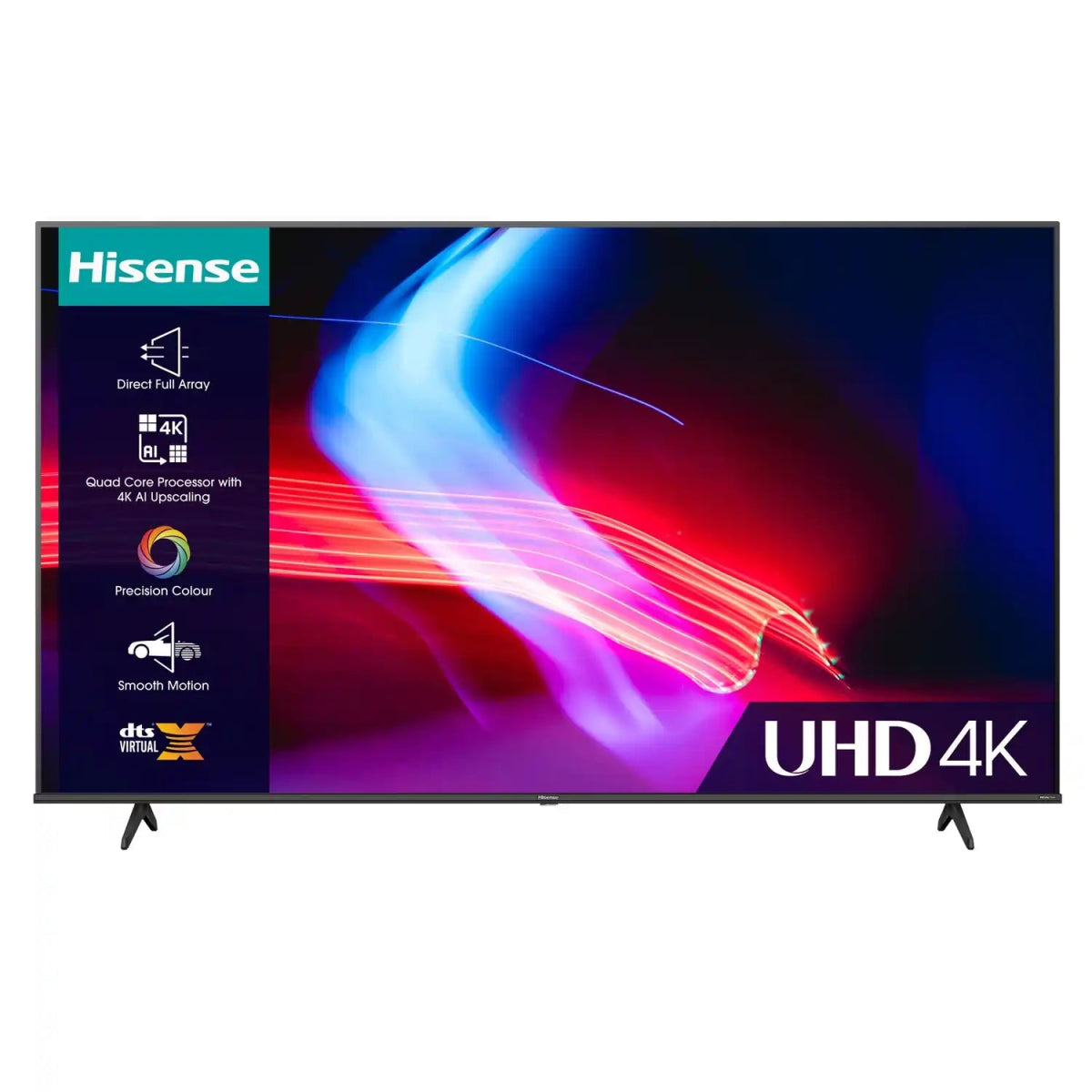 Hisense 43A6KTUK 43" 4K HDR UHD Smart LED TV Dolby Vision DTS Virtual:X - Black | Atlantic Electrics