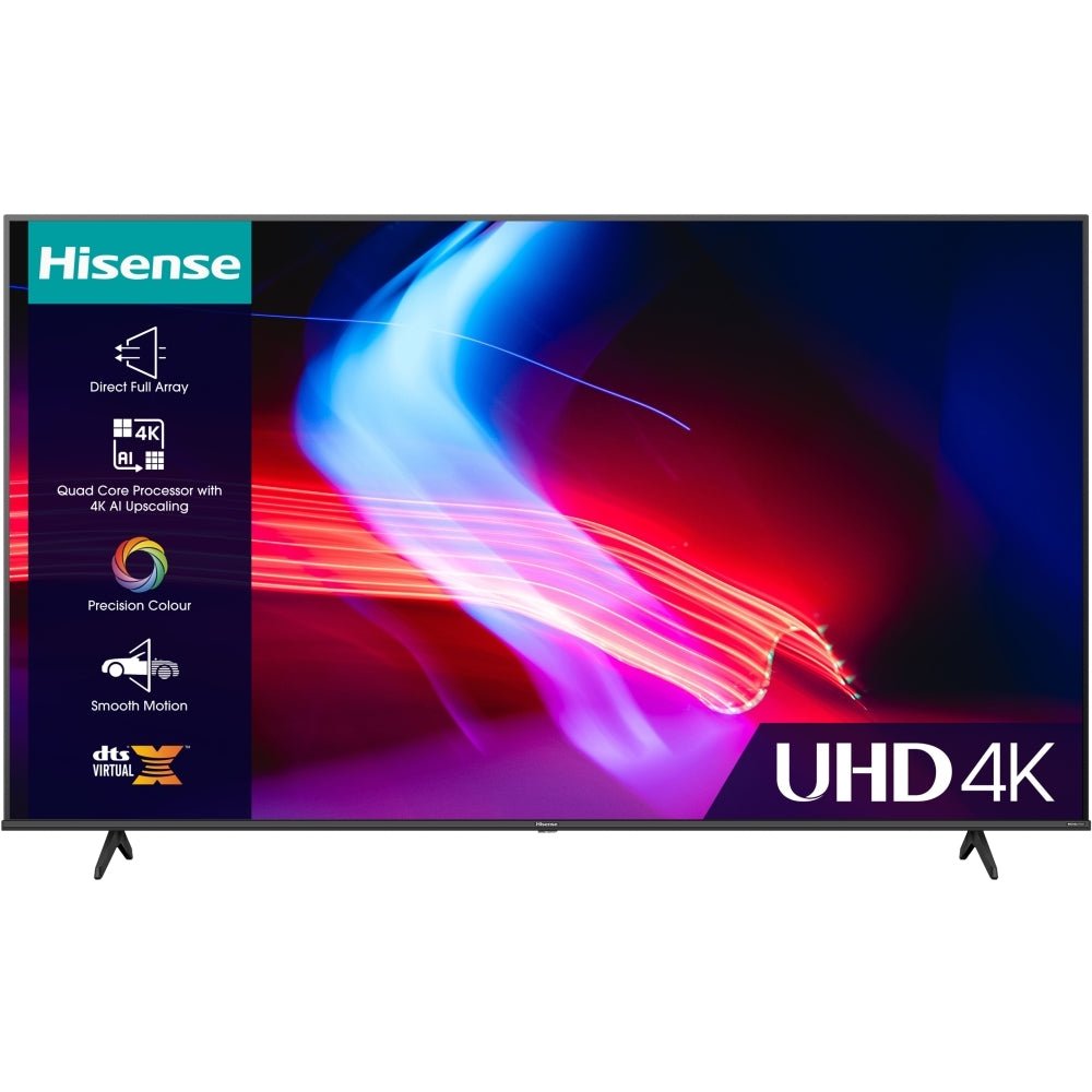 Hisense 50A6KTUK 50" 4K HDR UHD Smart LED TV Dolby Vision DTS Virtual:X - Black - Atlantic Electrics - 40452140990687 
