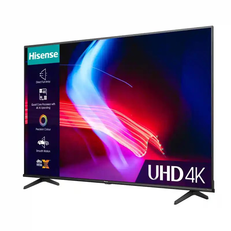 Hisense 50A6KTUK 50" 4K HDR UHD Smart LED TV Dolby Vision DTS Virtual:X - Black - Atlantic Electrics - 40452141056223 