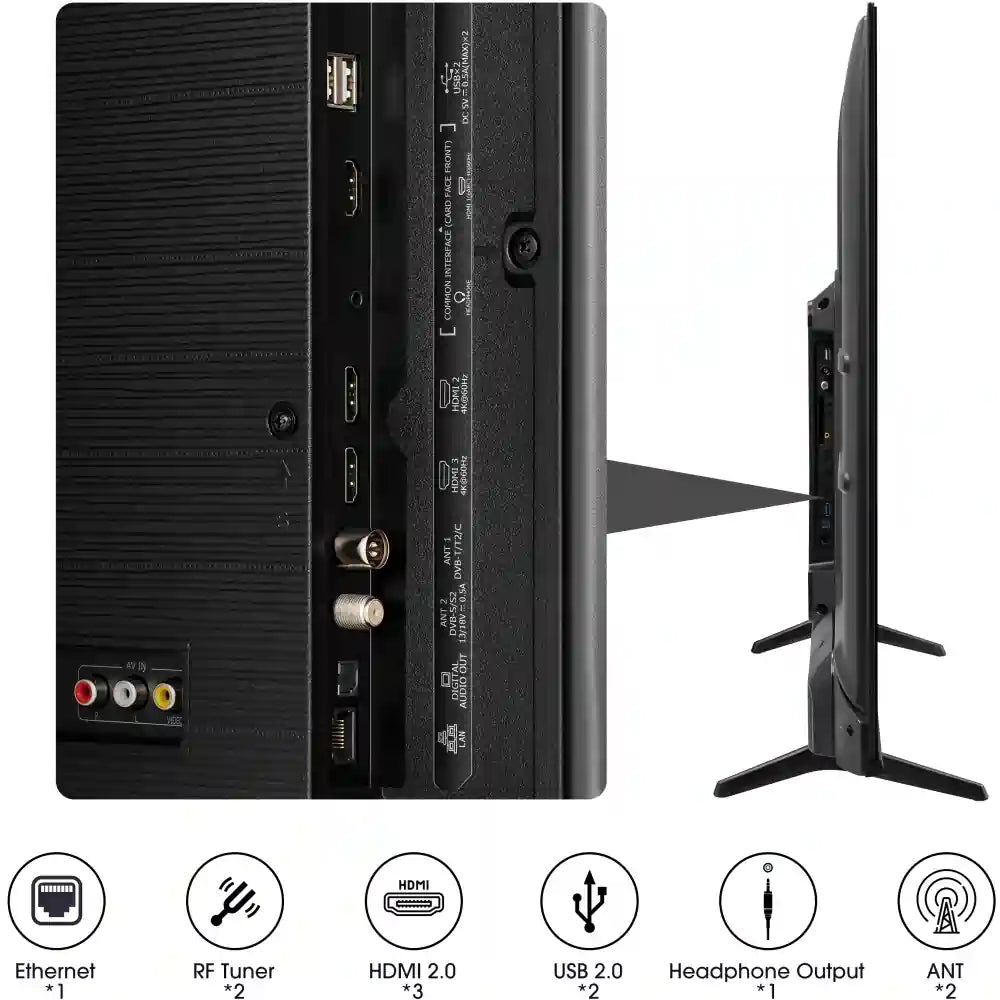 Hisense 50E7KQTUK 50" 4K HDR UHD Smart QLED TV Dolby Vision & Atmos | Atlantic Electrics - 40314520010975 