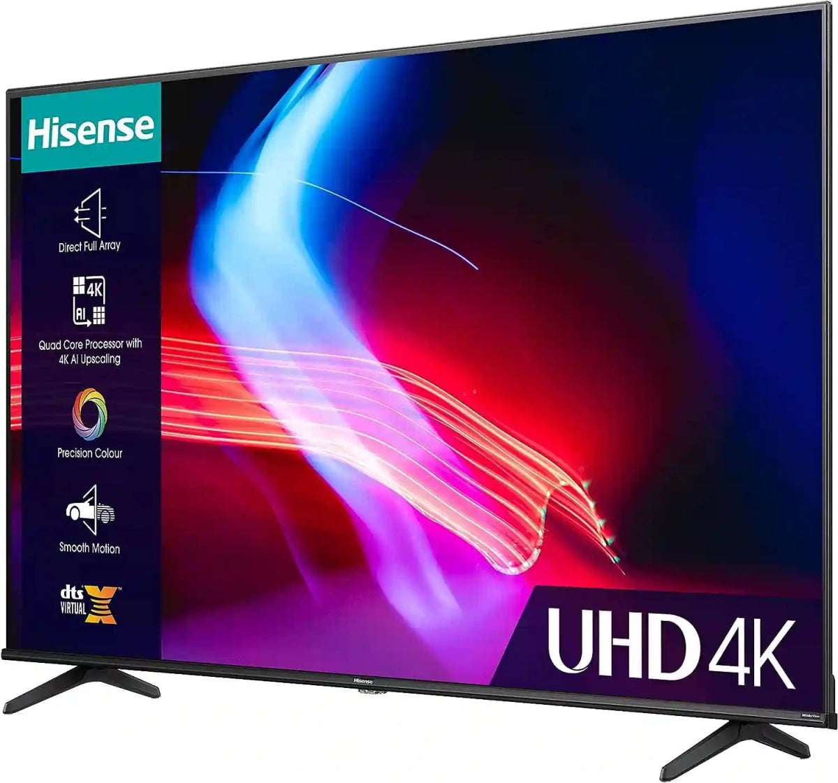 Hisense 55A6KTUK A6K 55" Ultra 4K HD DLED Smart TV - Black | Atlantic Electrics