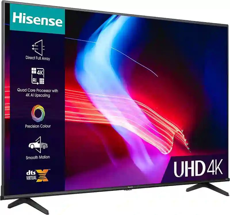 Hisense 55A6KTUK A6K 55" Ultra 4K HD DLED Smart TV - Black | Atlantic Electrics