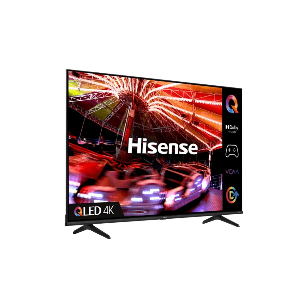 Hisense 55E7HQTUK 55" 4K QLED Smart TV, 123.2cm Wide - Black | Atlantic Electrics