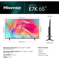 Thumbnail Hisense 55E7KQTUK 55 4K HDR UHD Smart QLED TV Dolby Vision & Atmos - 40314519847135