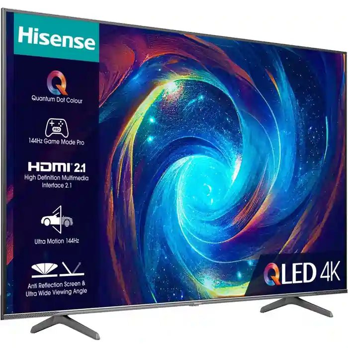 Hisense 55E7KQTUK-PRO 55" QLED 4K Ultra HD Smart TV - Black - Atlantic Electrics