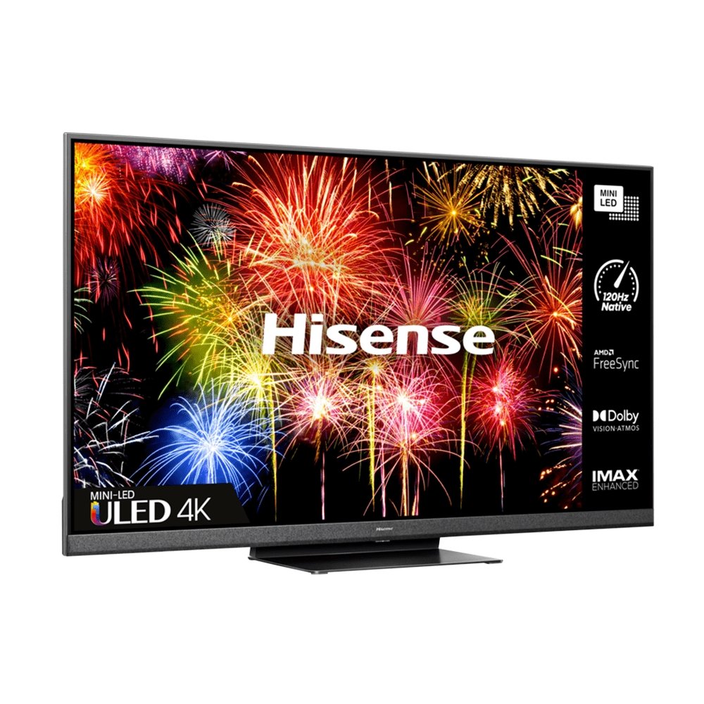 Hisense 55U8HQTUK 55" 4K Mini-LED ULED Smart TV, 123.3cm Wide - Black | Atlantic Electrics