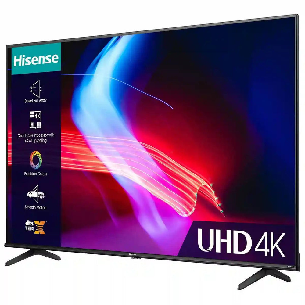 Hisense 65A6KTUK 65" 4K HDR UHD Smart LED TV Dolby Vision DTS Virtual:X - Black - Atlantic Electrics - 40452141252831 