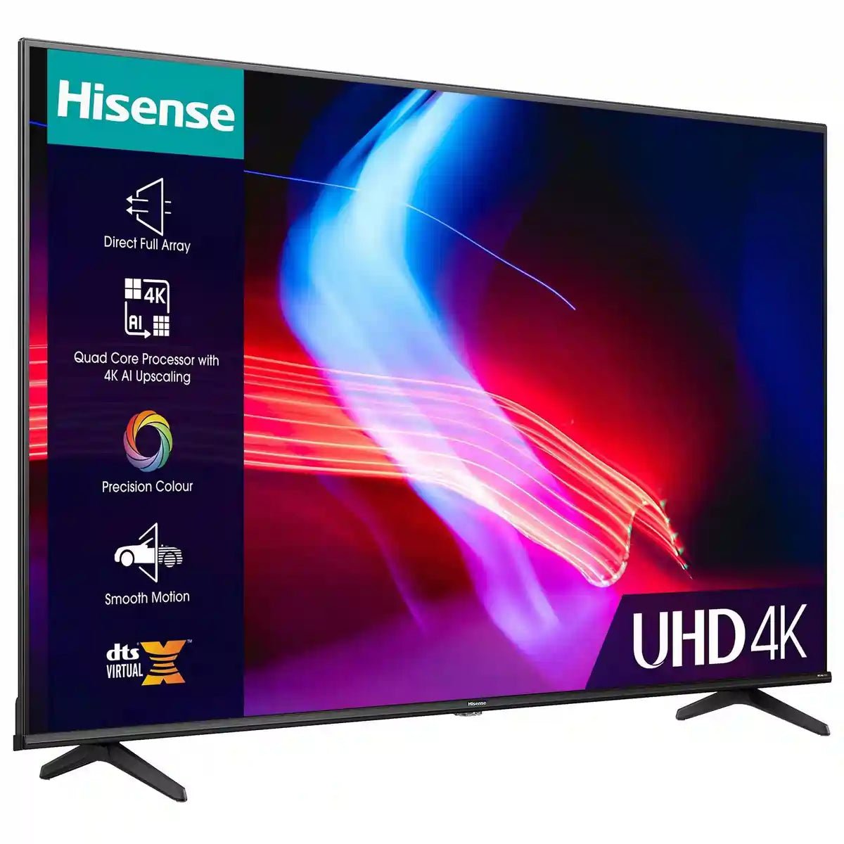 Hisense 65A6KTUK 65" 4K HDR UHD Smart LED TV Dolby Vision DTS Virtual:X - Black - Atlantic Electrics