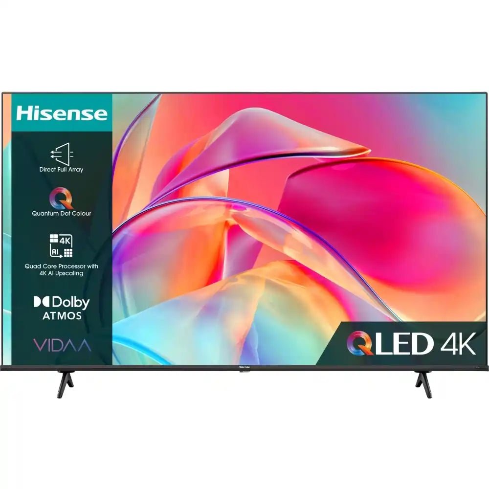 Hisense 75E7KQTUK 75" 4K HDR UHD Smart QLED TV Dolby Vision & Atmos | Atlantic Electrics