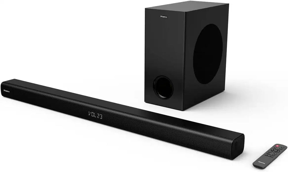 Hisense HS218 2.1Ch Dolby Digital Audio Soundbar & Wireless Subwoofer - Black | Atlantic Electrics - 40452161634527 
