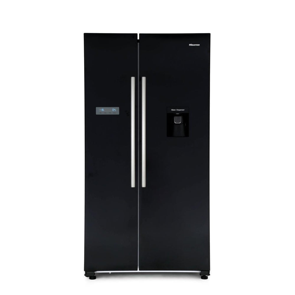 Hisense RS741N4WB11 Non Plumed American Style Fridge Freezer in Black A+ Energy - Atlantic Electrics - 39477903458527 