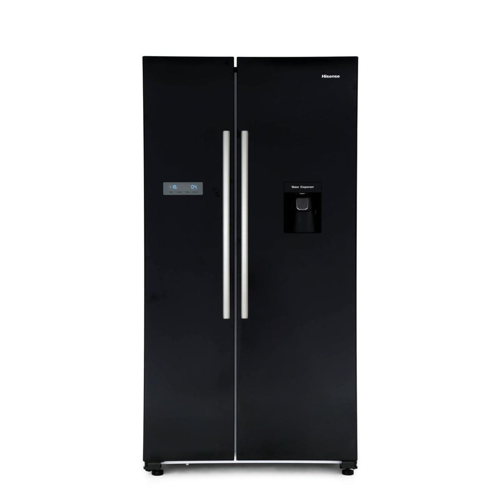 Hisense RS741N4WB11 Non Plumed American Style Fridge Freezer in Black A+ Energy | Atlantic Electrics - 39477903458527 