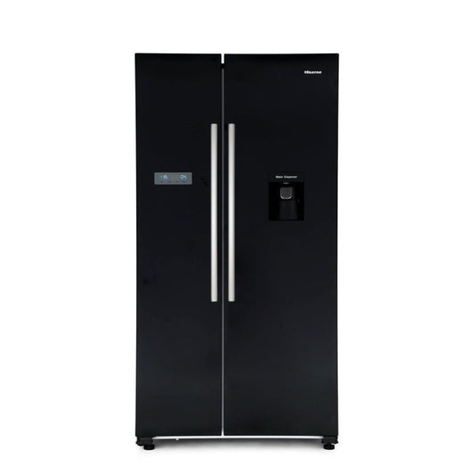 Hisense RS741N4WB11 Non Plumed American Style Fridge Freezer in Black A+ Energy | Atlantic Electrics