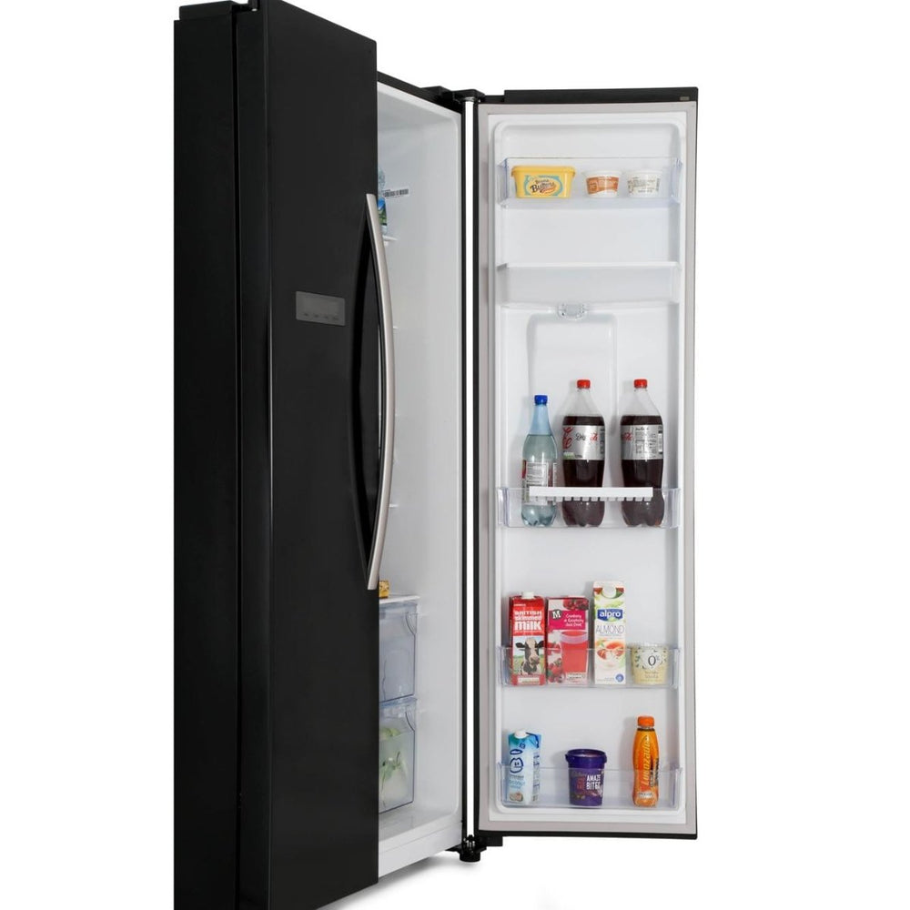Hisense RS741N4WB11 Non Plumed American Style Fridge Freezer in Black A+ Energy | Atlantic Electrics - 39477904244959 