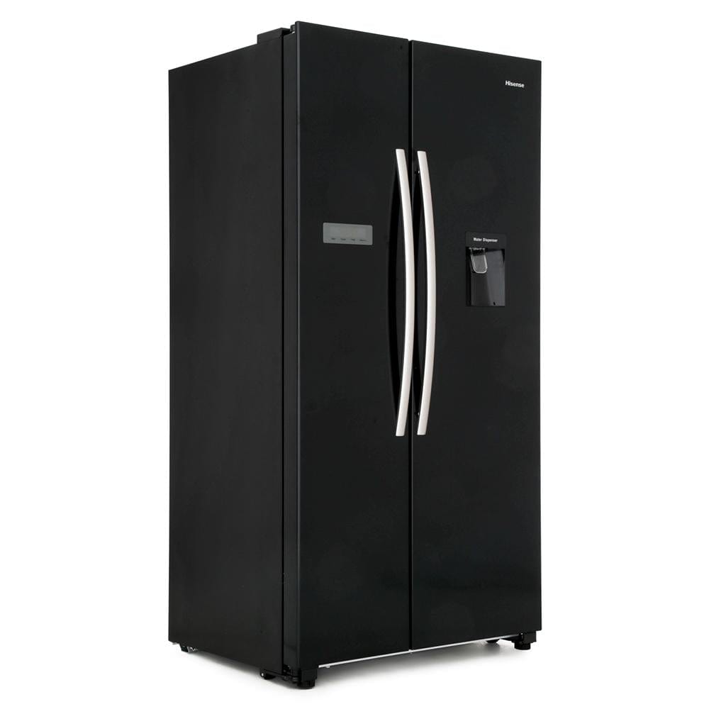 Hisense RS741N4WB11 Non Plumed American Style Fridge Freezer in Black A+ Energy | Atlantic Electrics - 39477903655135 