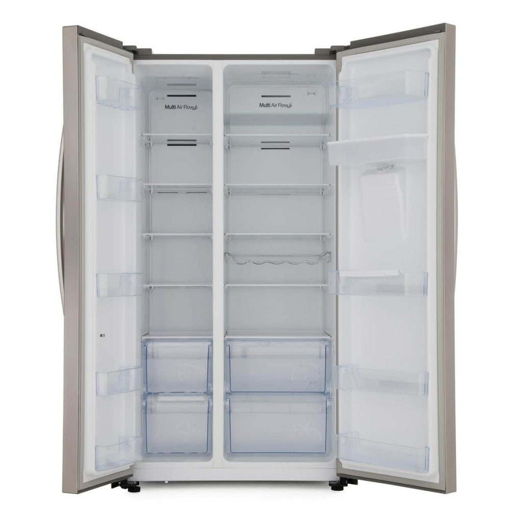 Hisense RS741N4WC11 non-plumbed American Style Fridge Freezer - Stainless Steel | Atlantic Electrics - 39477904015583 