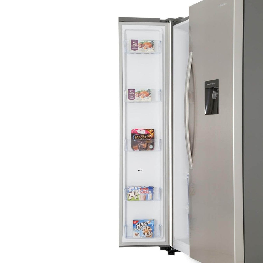 Hisense RS741N4WC11 non-plumbed American Style Fridge Freezer - Stainless Steel | Atlantic Electrics - 39477904212191 