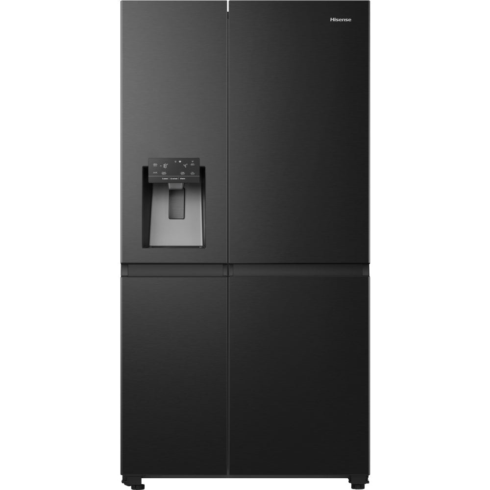 Hisense RS818N4IFE Wifi Plumbed Total No Frost American Fridge Freezer Black Stainless Steel | Atlantic Electrics - 41655050338527 